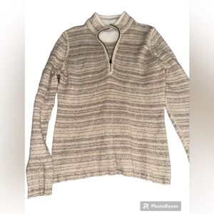 Women’s Woolrich Beige Quarter Zip Pullover Sweater size Large